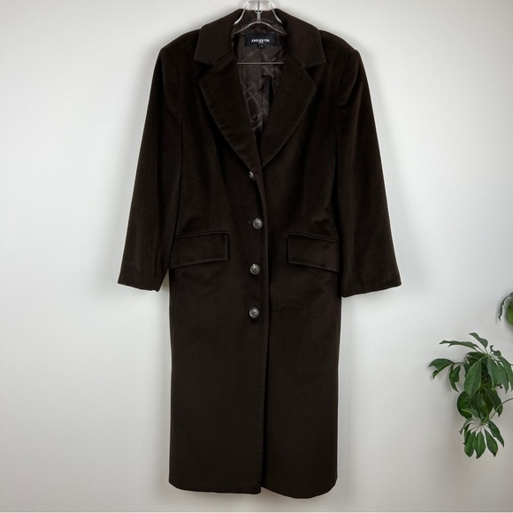 Jones New York Vintage 90's Wool Angora Blend Long Coat Size 6 - Picture 9 of 13